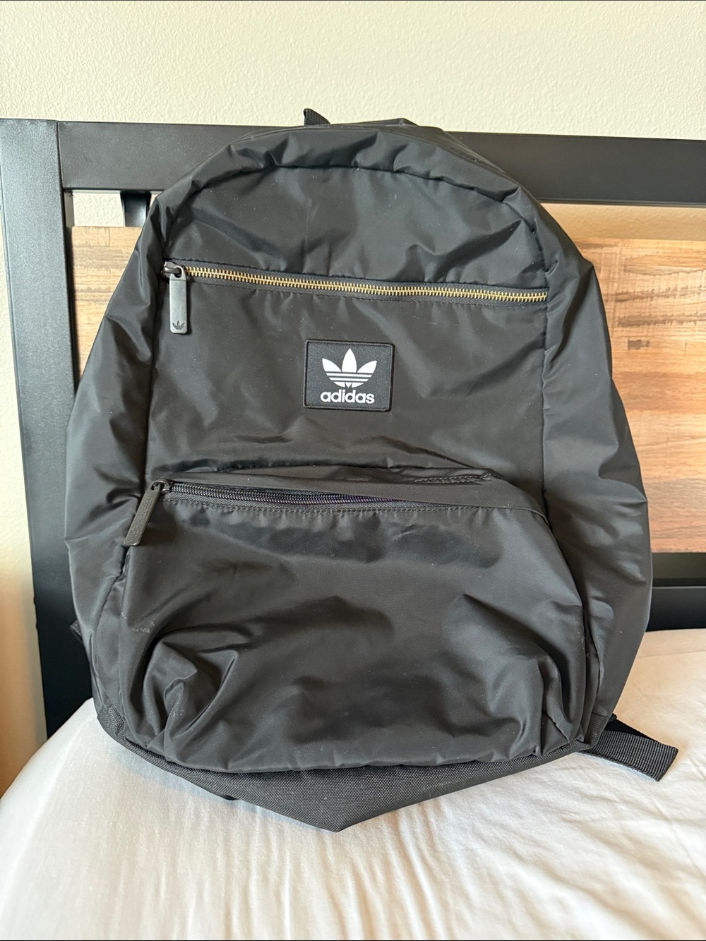Adidas Originals National Plus Black Backpack with Trefoil Patch